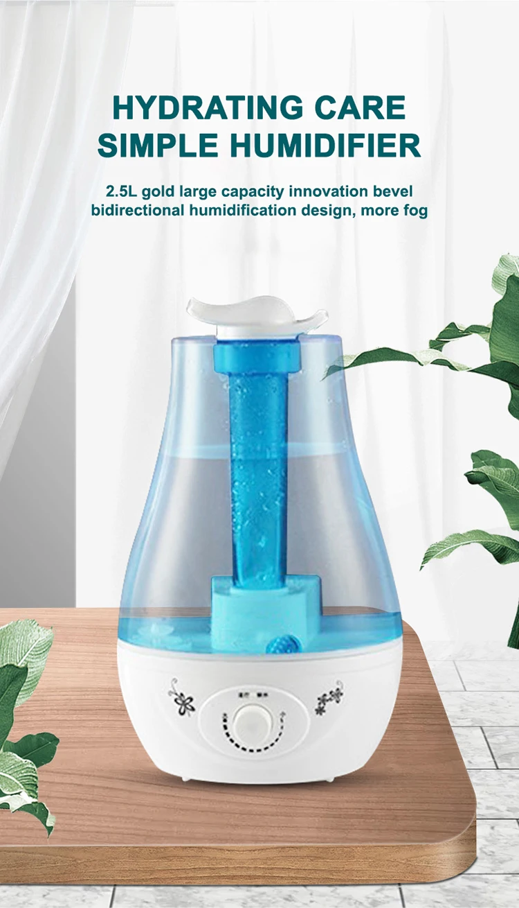 Mini Household Air Humidifier Double-Jet 3l Large Capacity Quiet Humidifier With Led Light Ultrasonic Atomizer Home Baby Room