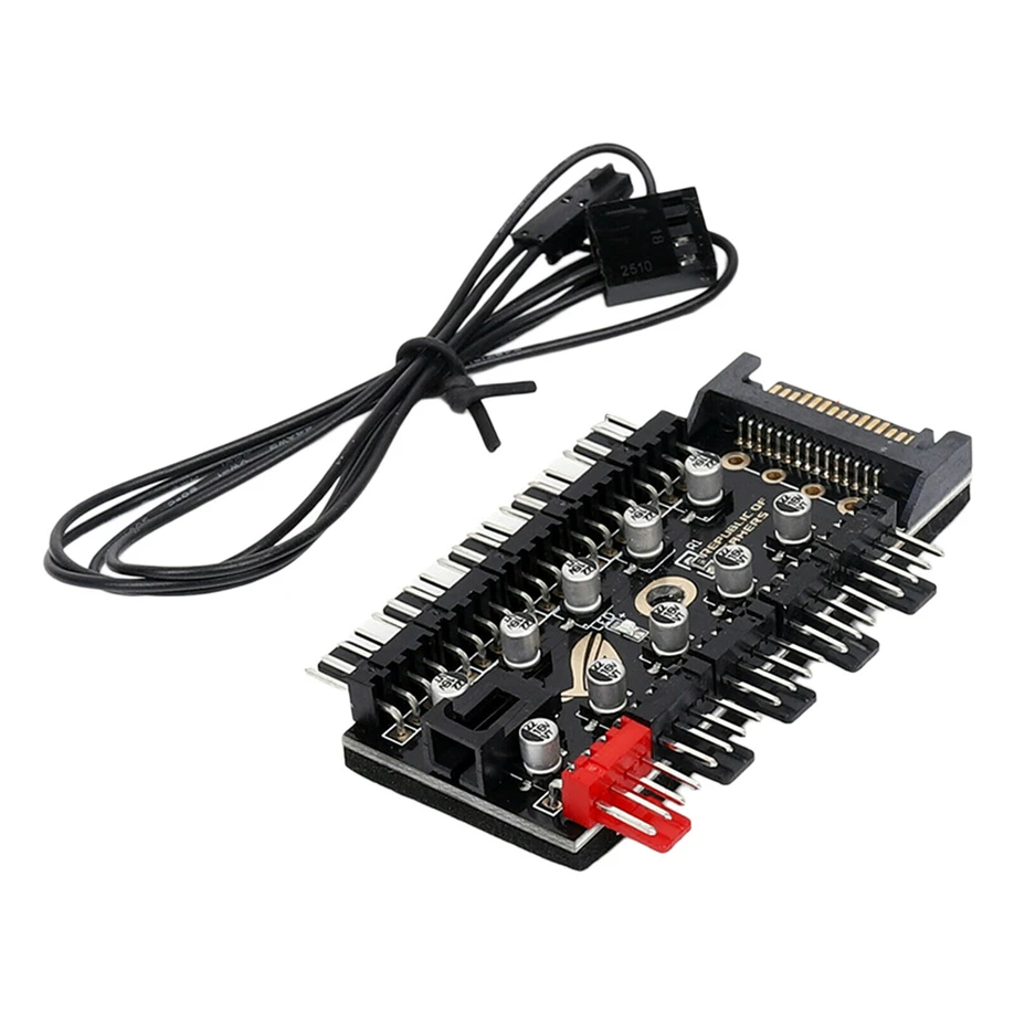 Chassis Fan Hub Cpu Cooling 3 Pin 4 Pin Pwm Pc Chassis Cooling Fan Hub 8  Way 12v Fan Splitter Speed Controller With Ide Large 4 Pin Power Port