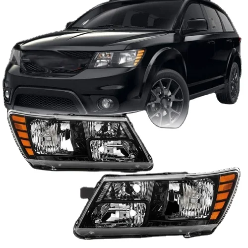 مجموعة المصابيح الأمامية الهالوجين السوداء لـ DODGE JOURNEY CROSSROAD 2014-2020 oem 5116289AA 68200084AB