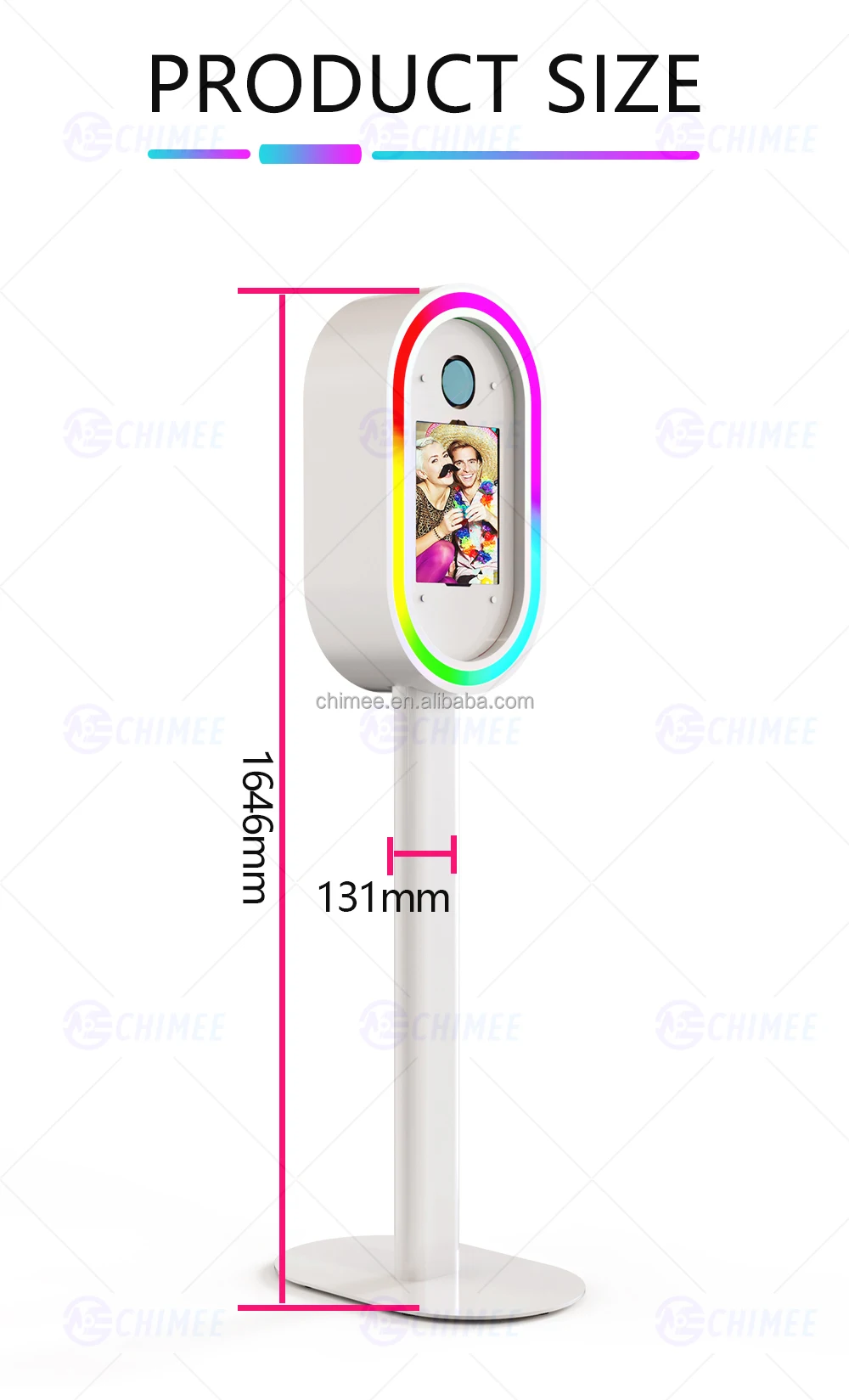 New Trend Oval Booth with RGB Lighting Automated Photo Booth for Events ...