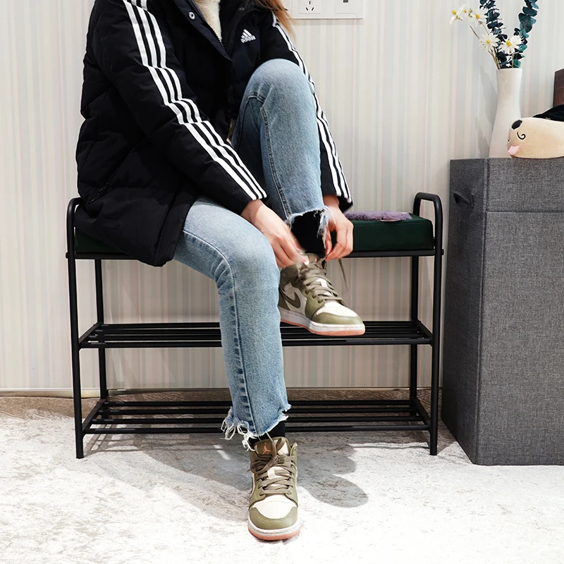 Wholesale Hot 2021 High Quality Shoe Racks New Design Simple Rugged Shoe Stool Change Shoe Bench