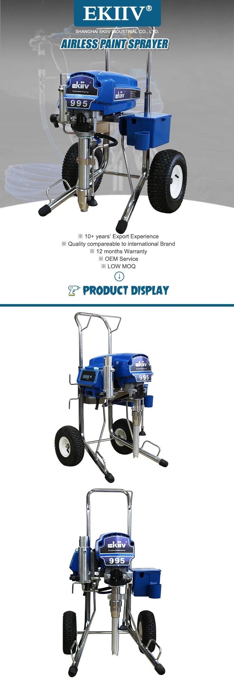 3800w Germany Tech Heavy Duty Piston Type Airless Paint Sprayer 6lpm