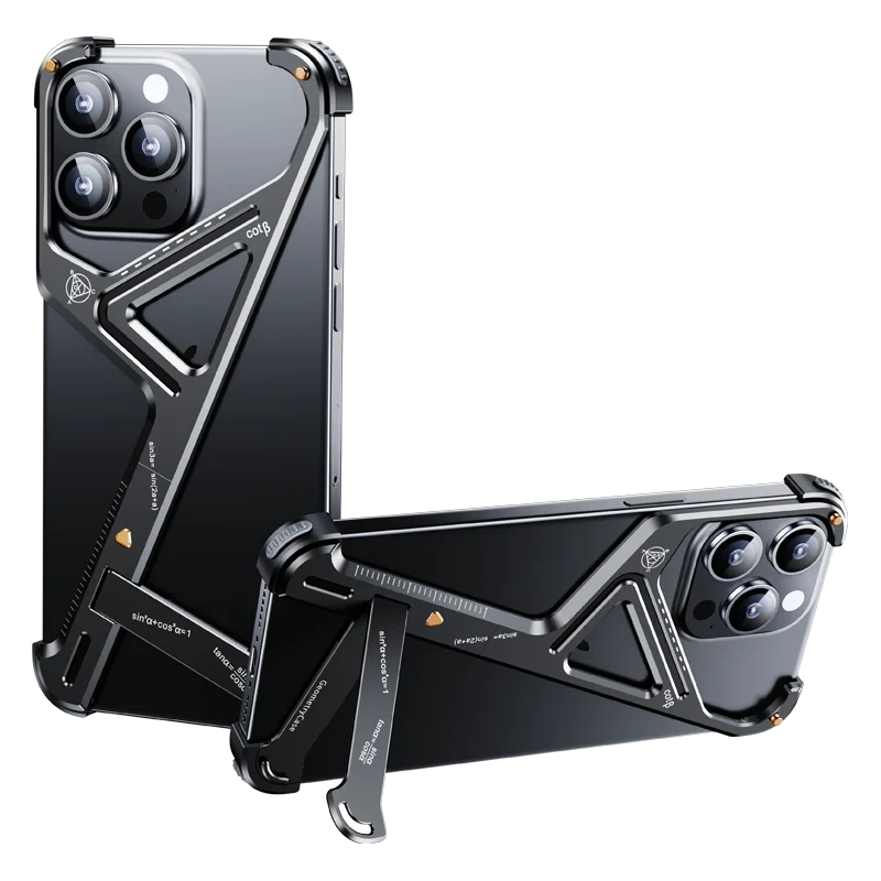 Geometric Phone Case.All metal, with bracket, bare machine feel.True airbags.90 degree angle adjustment