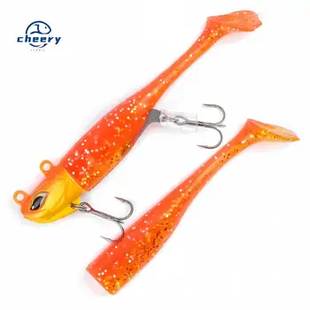 CHEERY 21g/28g Soft Vibration Jig Head Jig Lure with Two Line Eyes, Soft Plastic Bass Fishing Lure Leurre Souple NOEBY – Soft Lure – view 2