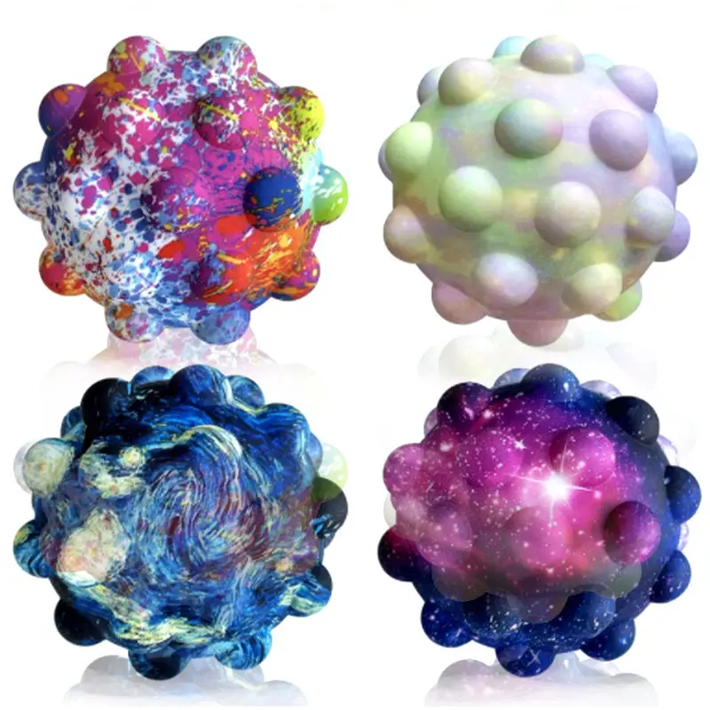 Colorful Kids Fun Silicone Ball Pop Fidget Stress 3d Popper Toy Bubble Squeeze Vent Ball Pop