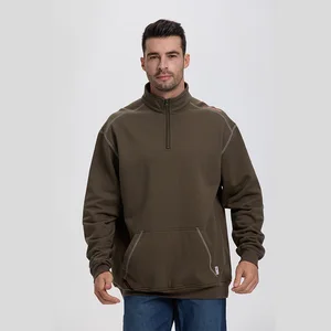 Factory Wholesale Custom Mechanic Security Work Clothing High-Quality Construction Safety Fr Zip Sweatshirt