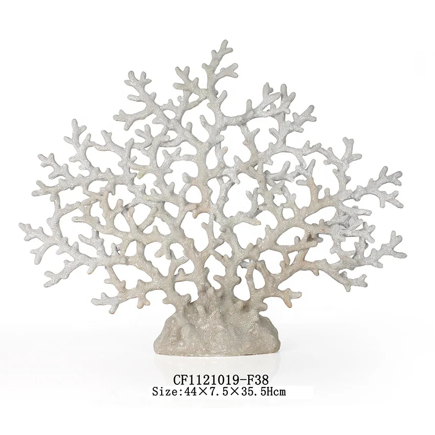 Artificial Resin Coral Ornament white Coral Tabletop Decor