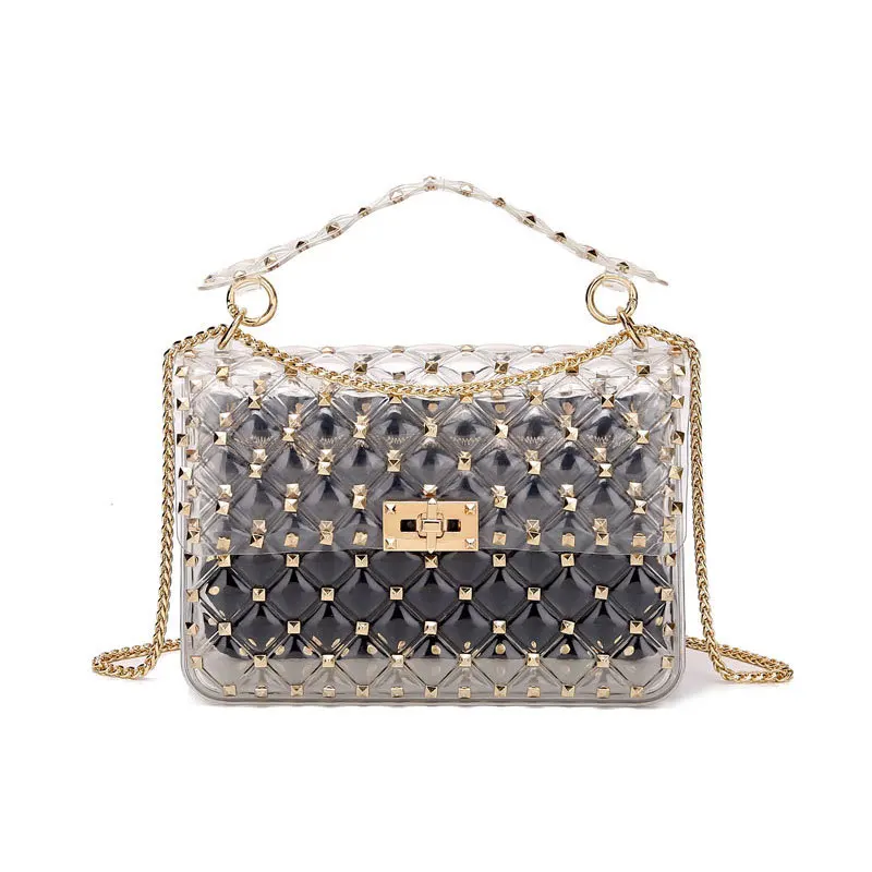 The Gold Cactus Clear Gold Studded Stadium Bag, Women's, Size: 10
