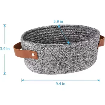 Handmade Cotton Rope Storage Basket Woven Laundry Basket with Folding Feature Home Organizing PC Material Box
