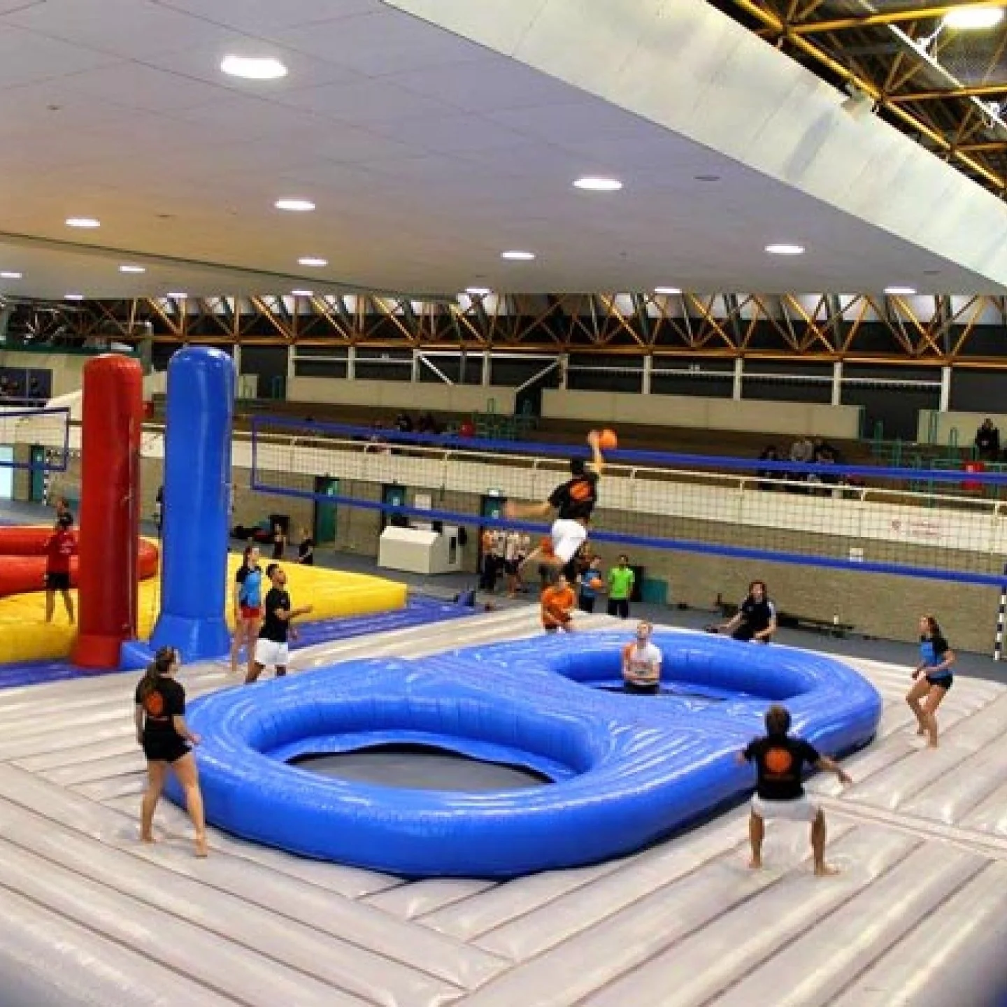 PVC Inflatable Bossaball Is Volleyball Played on an Inflatable Court to Latin Music
