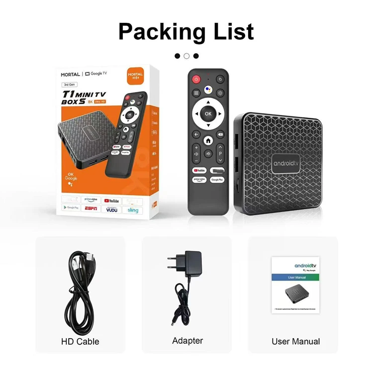2025 Mortal T1 Mini RK 3518 Android 14 TV Box 4K 5G Dual Wifi