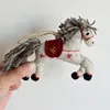 Línea roja, caballo gris - 12 cm