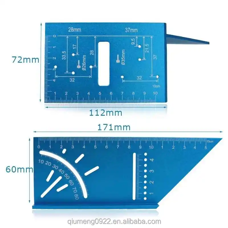 45/90 Degree Gauge Right Angle Ruler Measuring Woodworking