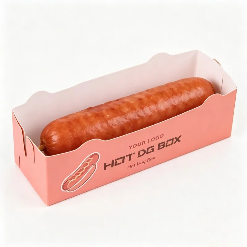 Wholesale Corn Hot Dog Paper Box Sausage Package   Fast Food Hot Dog Box Customized