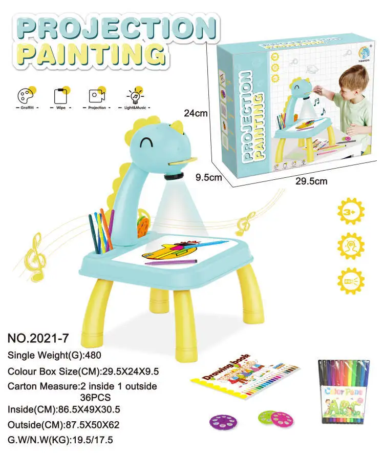 Led Projector Drawing Table Toys Kids Painting