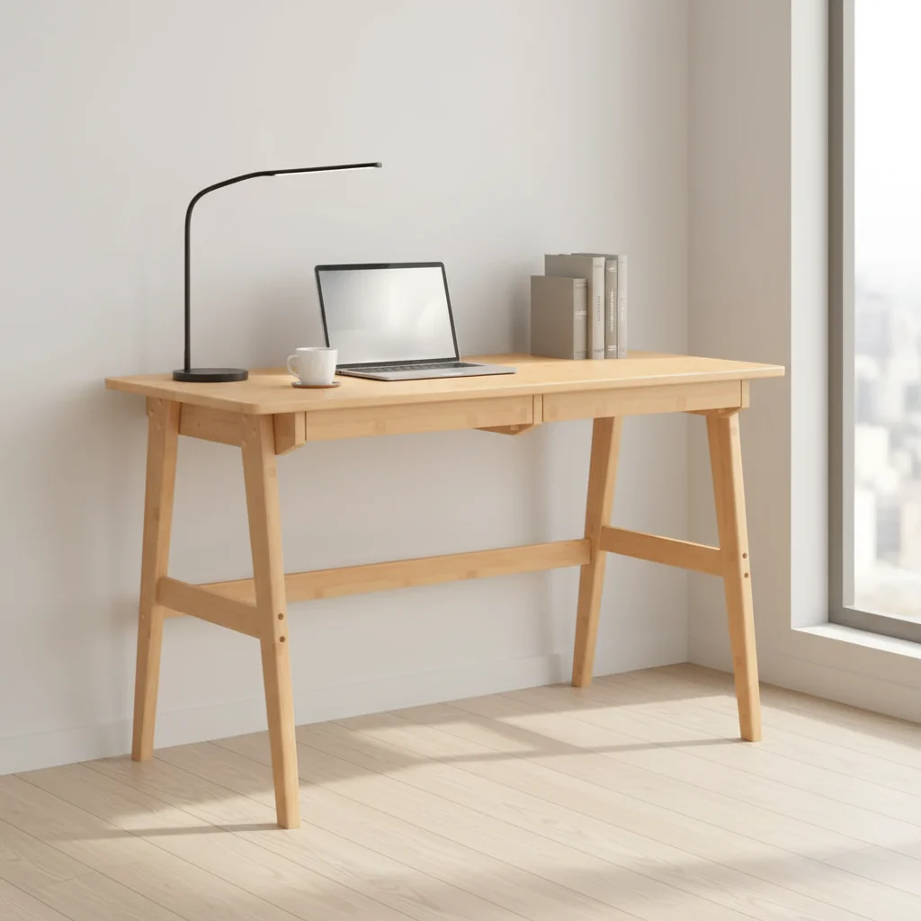 Wholesale Luxury Bamboo Office Table Eco-friendly Computer Desk with 2 Drawers for Home Office Products