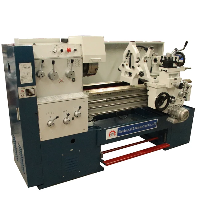 Factory Sales C6140 Electric Manual Lathe Digital Horizontal Design Variable Speed Spindle 4 Station Turret Integral Bed Casting
