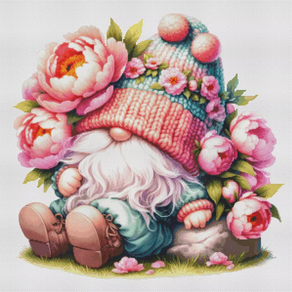 ZZ4932 пион карлик Вышивка крестом 2024 Новый ручной работы гостиная спальня Маленький милый мультфильм простота