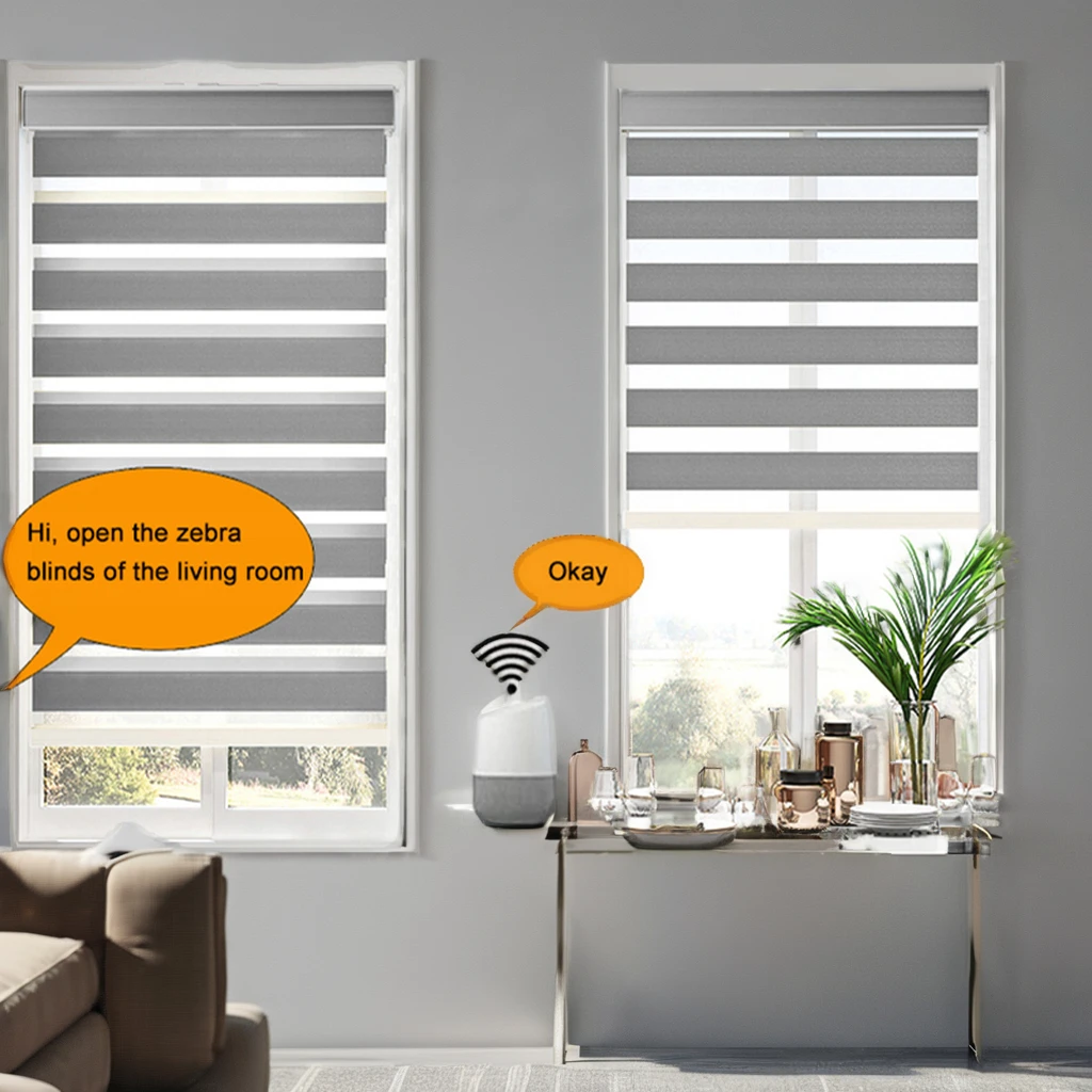 Factory Direct Sale Motorized Blinds Modern Design Zebra Roller Shades for Home Decor