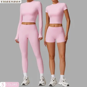 YISHENHON 2026 Custom High-Waisted Gym Fitness Activewear for Women Breathable Yoga Set & Running Sport Suit Hot Sale
