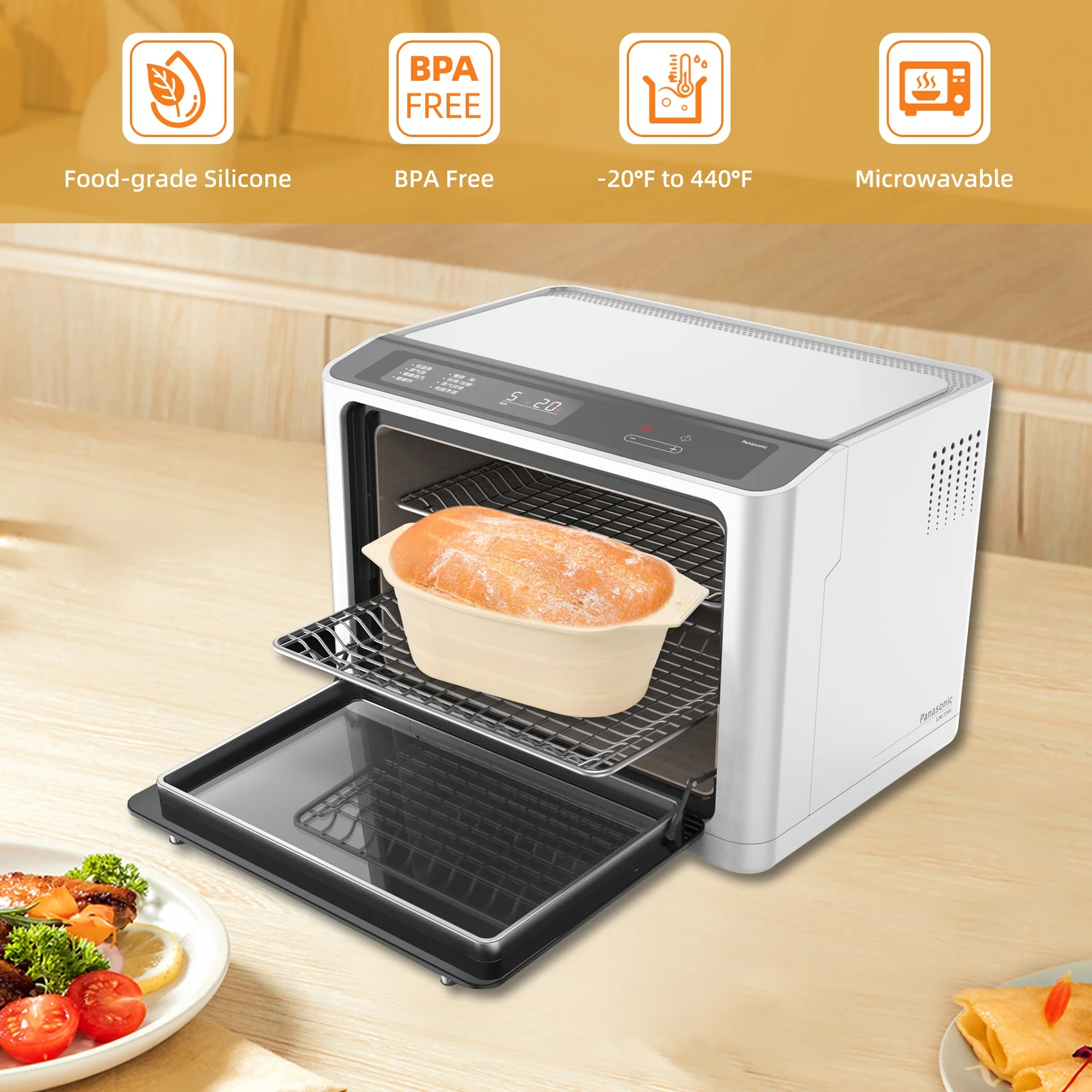 High-Temperature Resistant Silicone Large Capacity Bread Dish Foldable Oven-Baking Dough Bowl Household Baking Dishes Pans supplier