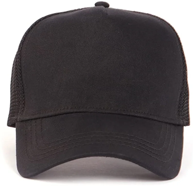 5 Panel Plain Mesh Cap Trucker Hat for Women Men