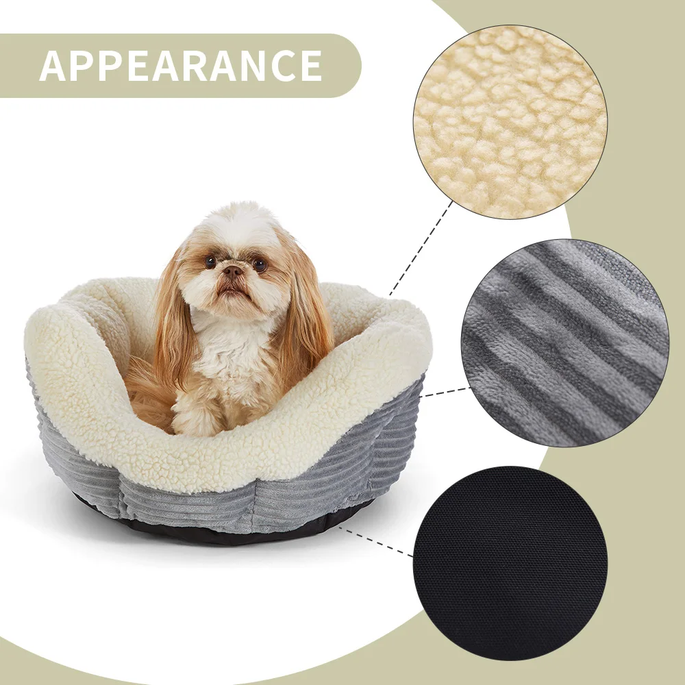 Custom made chew proof machine washable super soft fuzzy calming pet dog bed luxury supplier