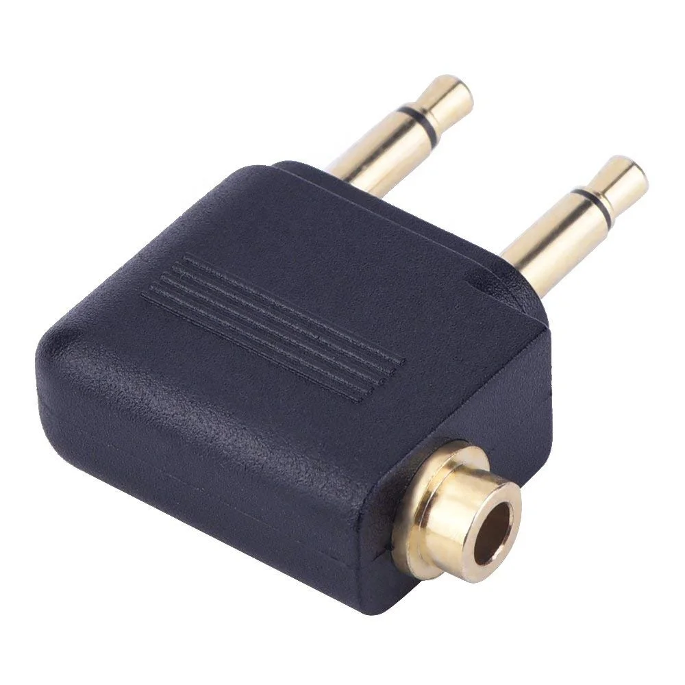 DWPVT 2pcs Airplane Airline Flight Adapters For Headphones, Flight Audio Adapters, 3.5mm Jack