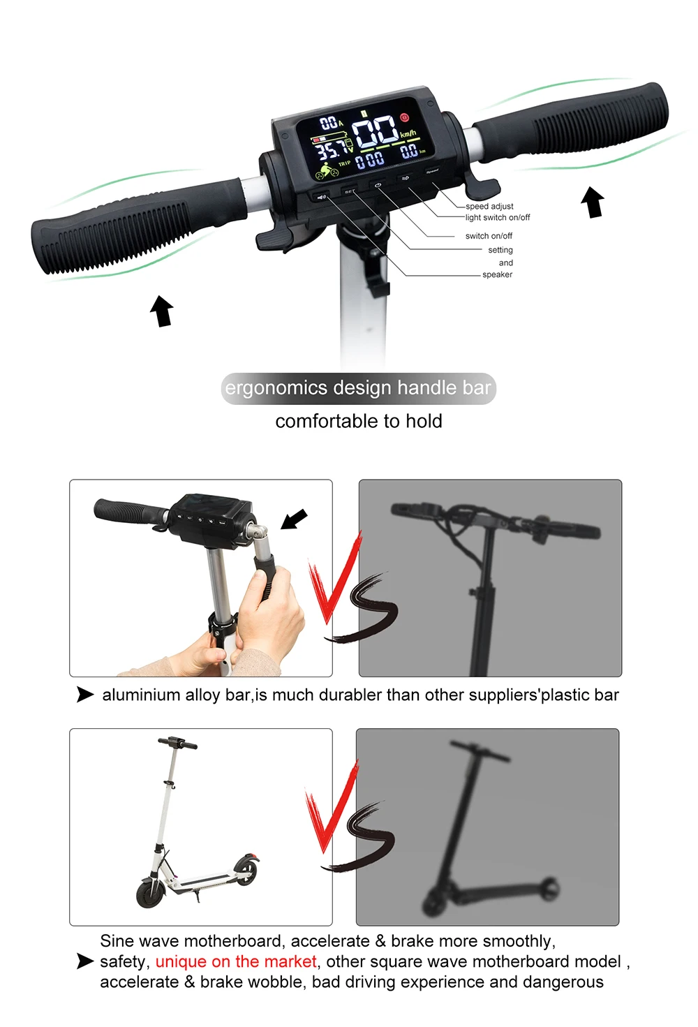 Aovo китайская фабрика двойная подвеска 350 Вт Мотор 20 км Диапазон водонепроницаемый IP65 8 дюймов двойной тормоз Электрический детский