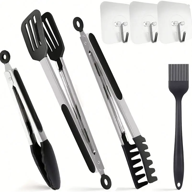 4 Pack Silicone Cooking Kitchen Tongs for Cooking With Silicone Tips Non-Stick BBQ Grilling Cooking Tongs/Food Tong