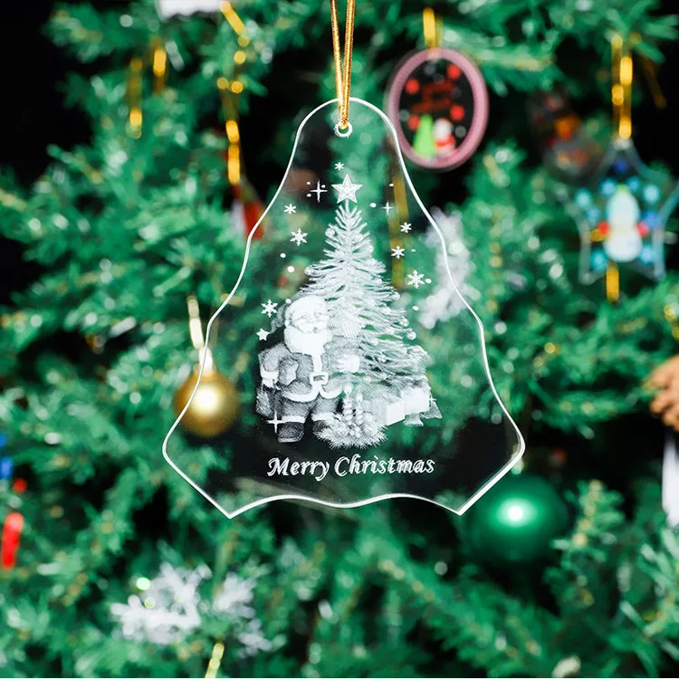 product small bridge cheaper glass crystal gifts supplier custom merry christmas tree glass pendant ornament gifts-38