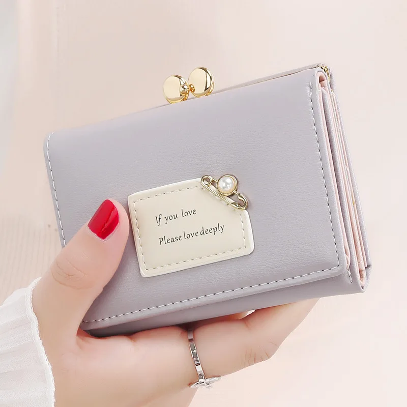 Ladies Simple Female Short New Student Korean Version Cute Multifunctional Mini Card Bag Small Purse Coin Purse