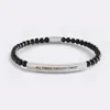 4mm obsidian + silver bent tube bracelet