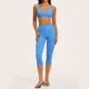 Sujetador azul + Leggings de 3/4 de largo