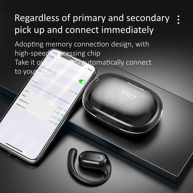 2025 Popular OWS AS06 Wireless Earphones ENC Waterproof Sports Hanging Ear Headphones Ear Hook Original DAMIX Earbuds