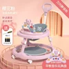 Pink mute wheel with music toy plate foot pad push