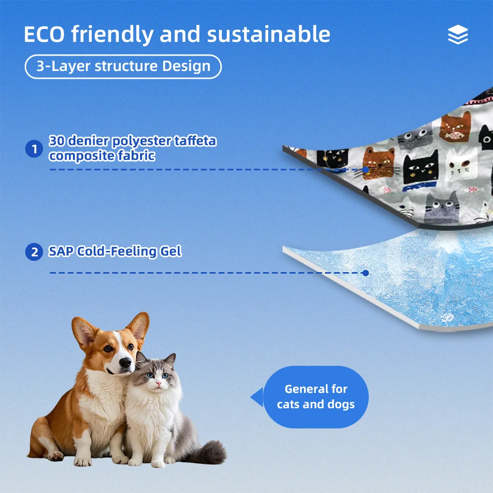 Recyclable Ice Self Cooling Cotton Pet Ice Mat Pet Cooling Mat - product detail 3