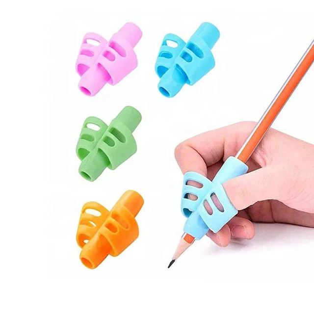 Suave silicona Pen Pencil Grips escritura para estándar de bolígrafos niños /Agarres para lápices de Early Learning Essentials/ Pack de 4 piezas 