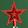 Electroplated red hollow tree top star