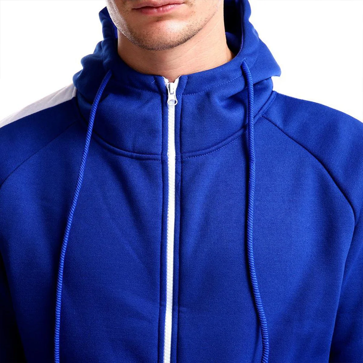 Spring Basic Design Classic Zip up Hoodie and Sweatpants Color Contrast Tracksuit Set Loose Fit Sportswear Set for Men