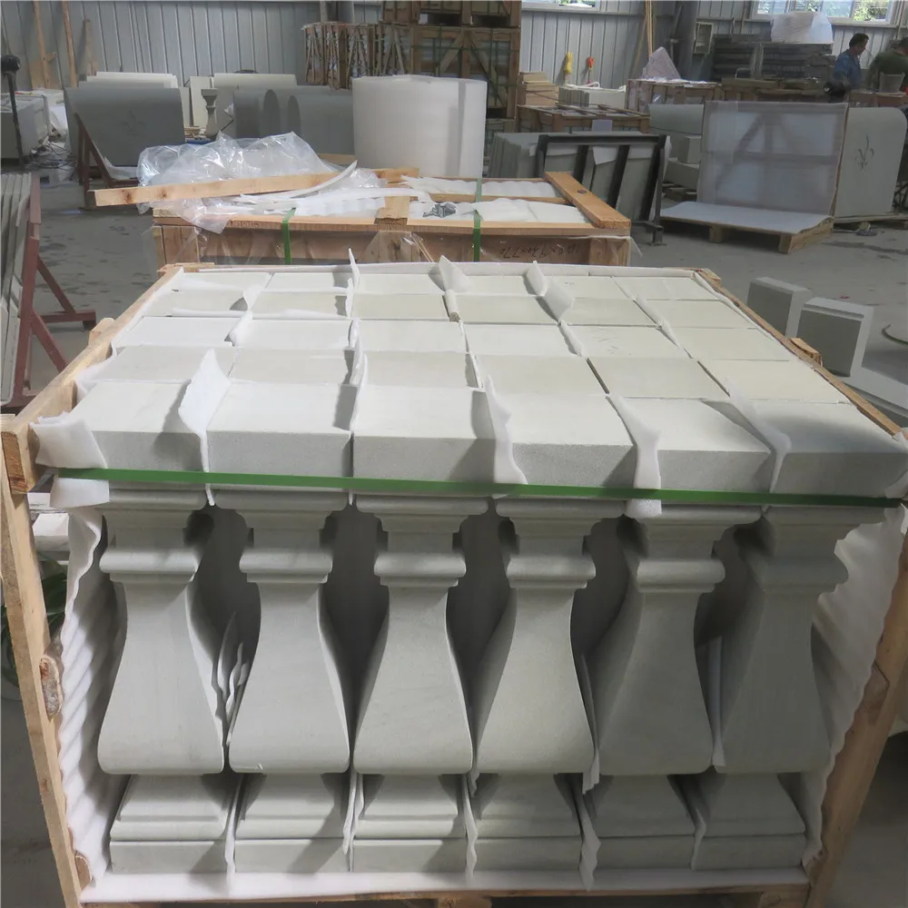 Grey Sandstone Balusters Custom House Decoration Natural Stone Stair Handrailing Balustrade