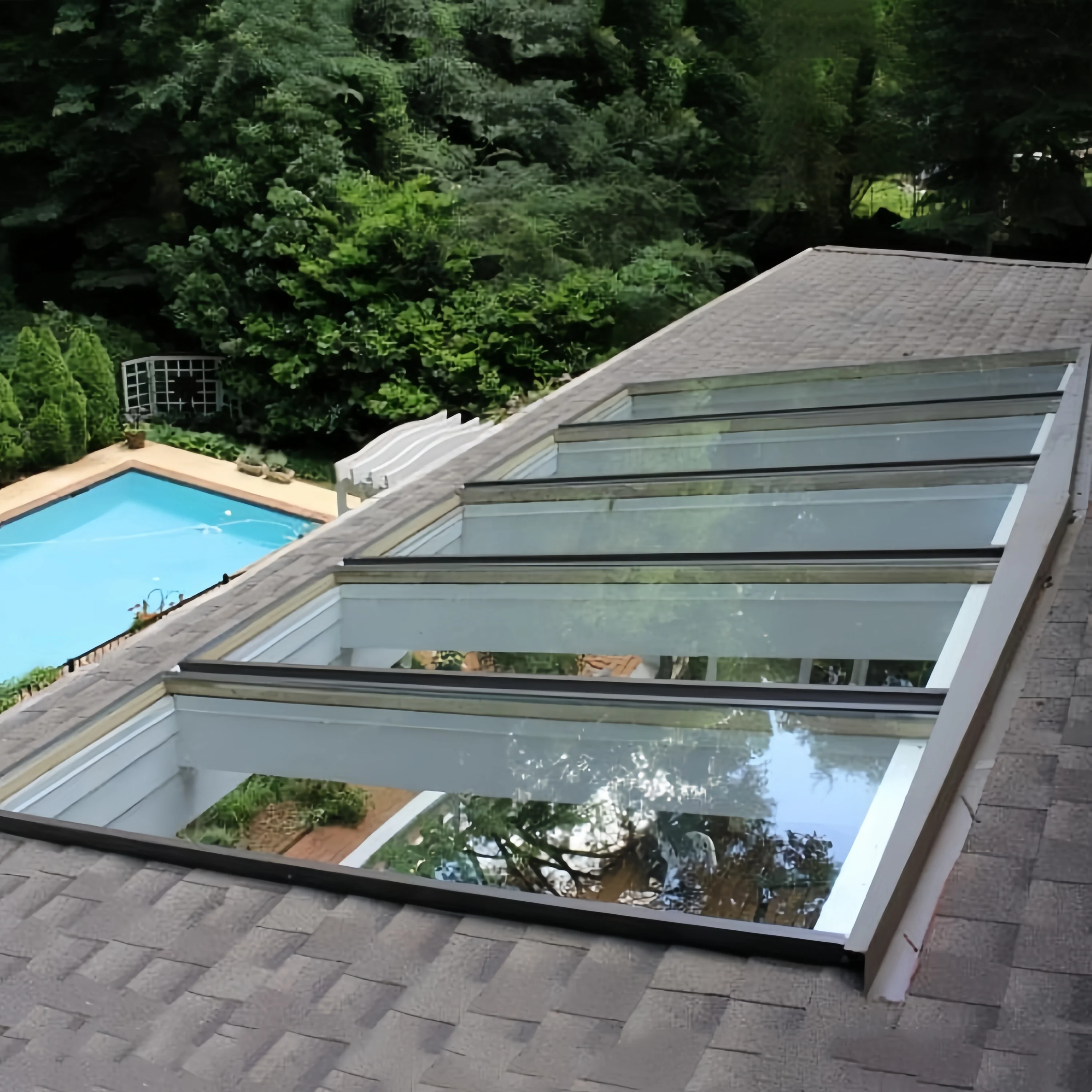 Customized Electrical Control Automatic Opening Sliding Roof Awning Aluminum Window Tempered Glass Vertical Skylight Roof Window