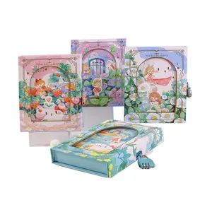 Stationery Flower Secret Garden Delicate Student Diary Journal Gift Notebook with Lock for Girls