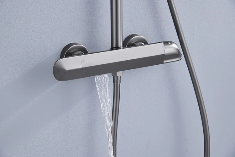 Juego de cabezal de ducha tipo lluvia para baño de tres funciones