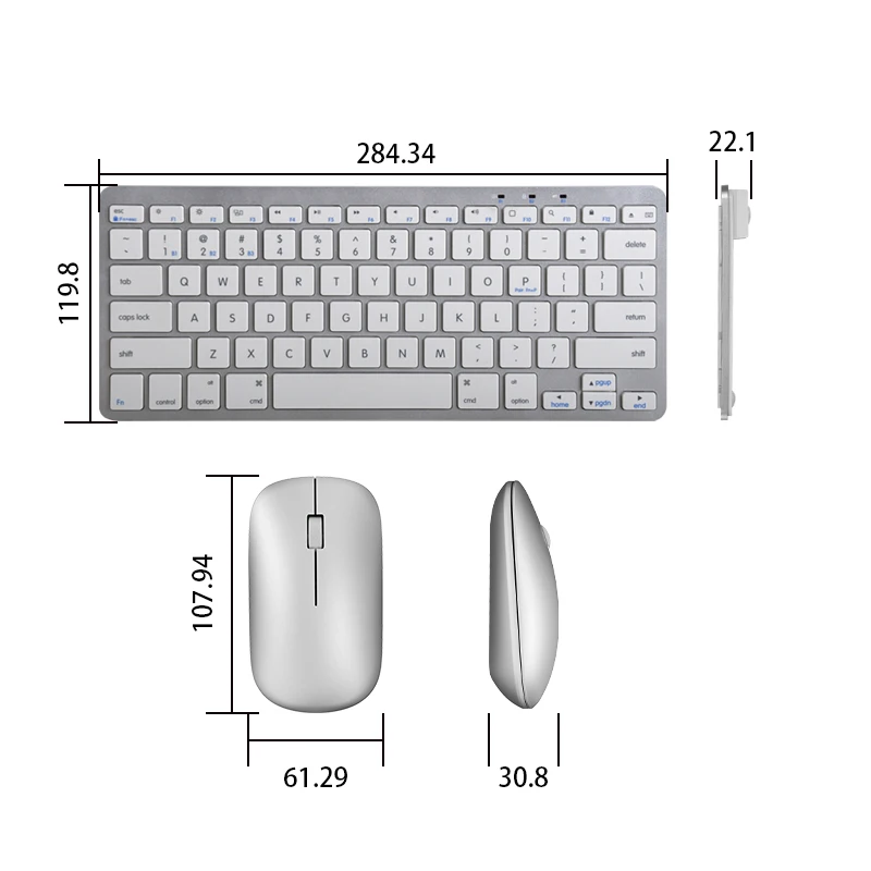 Factory Price 78 Keys Mini Wireless Mouse Keyboard Combo Rechargeable Bluetooth Keyboard and Mouse for Laptop Tablet PC