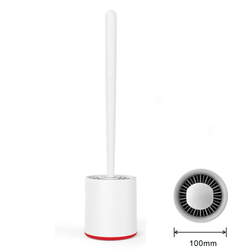 Vipaoclean Bathroom Cleaning Plastic Tpr Silicone Round Scrub Toilet Cleaning Brush With Holder