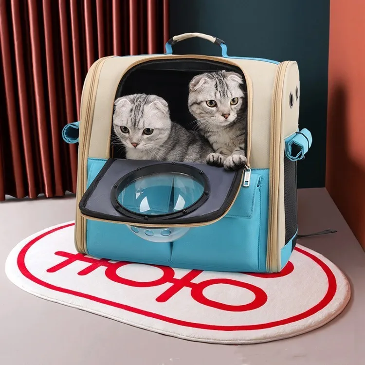 Large-capacity Oxford Acrylic Portable Pet Carrier Capsule-style cat Backpack Foldable for Bathing Travelperfect for Cats