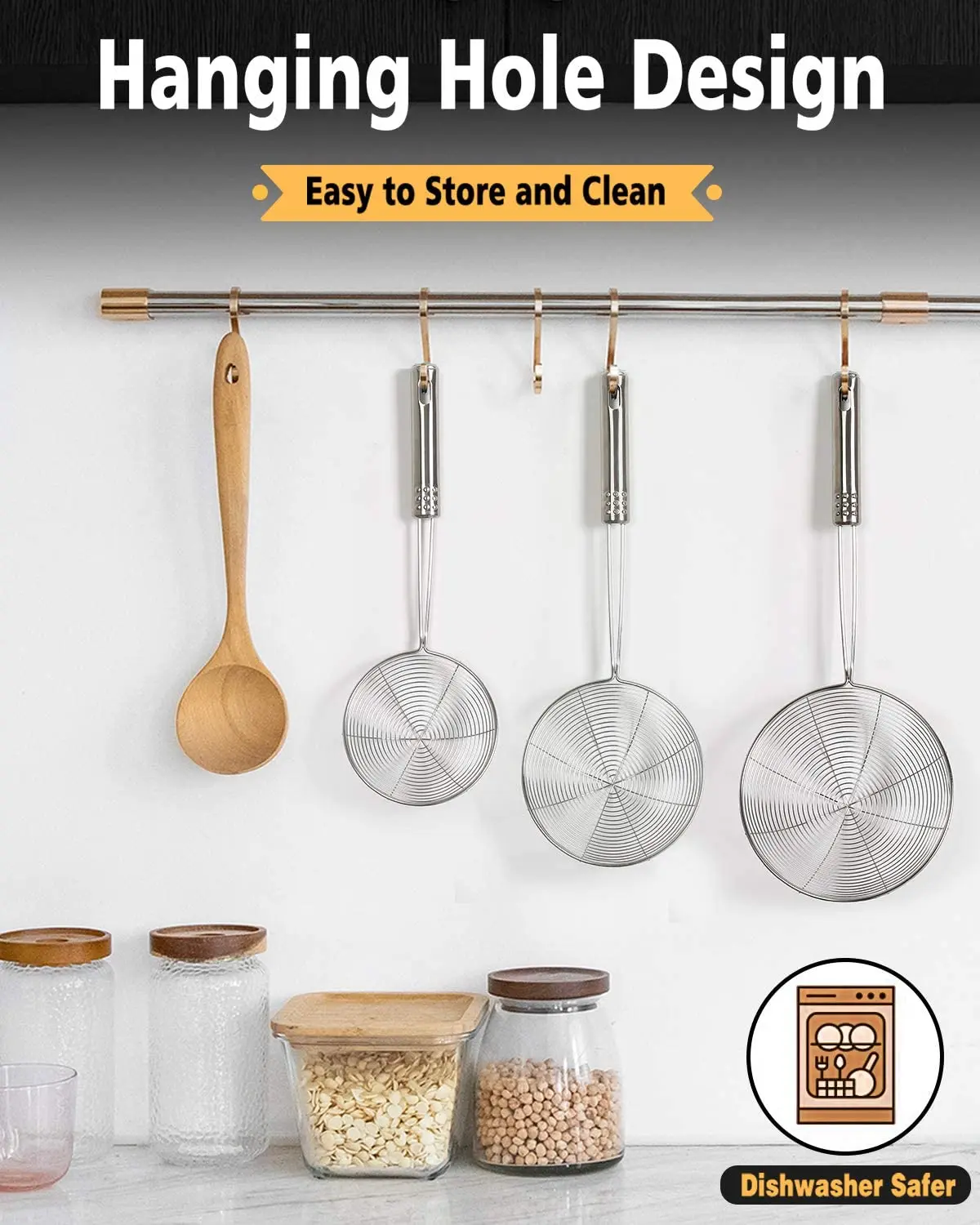 Профессиональный ячеистая сеть нержавеющей стали Паста шумовка ложка для жарки кухонная утварь с ложки длинной ручкой очень большой паук