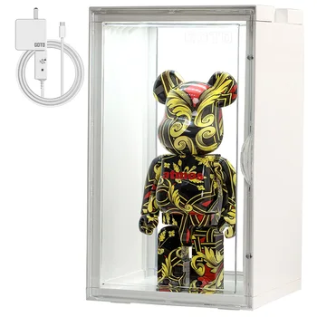 GOTO White 400% Bearbrick Case Transparent Led Lighting Display Case 13L With Adapter
