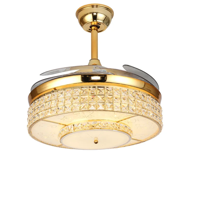 Modern Ceiling Fan Crystal luxury fan light with Remote Control crystal fan light